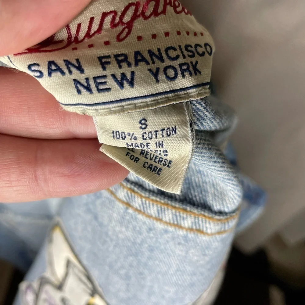 1990s Vintage Gap denim Absolut Vodka Promo Jacket small - Picture 5 of 7